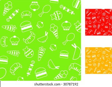 food pattern and 2 different color version