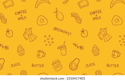 food pattern abstract background. Vector design illustration
