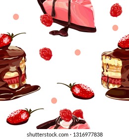Food Pattern Design for bakery shop wrapping, packaging design, textile design and scrapbooking