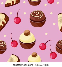 Food Pattern Design for bakery shop wrapping, packaging design, textile design and scrapbooking