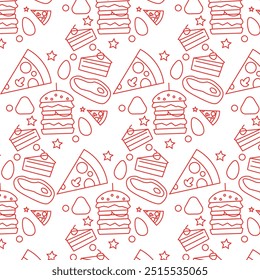 Food pattern design vector background