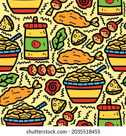 food pattern designs illustration for clothing, wallpapers, backgrounds, posters, books, banners and more