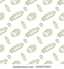 food pattern. doodle food pattern. seamless pattern of food and beverage. hand drawn food pattern background