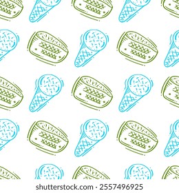 food pattern. doodle food pattern. seamless pattern of food and beverage. food pattern background