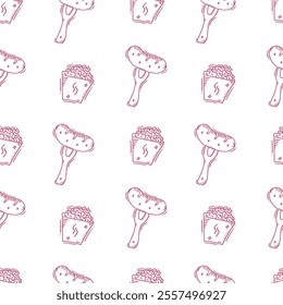 food pattern. doodle food pattern. seamless pattern of food and beverage. food pattern background