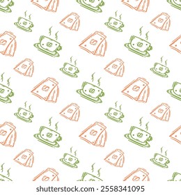 food pattern. doodle food pattern. seamless pattern of food and beverage. food pattern background