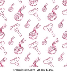 food pattern. doodle food pattern. seamless pattern of food and beverage. food pattern background