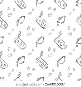 food pattern. fast food seamless pattern. doodle food and beverage seamless pattern. food background