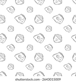 Nahrungsmuster. Fast Food nahtlose Muster. doodle Lebensmittel und Getränk nahtlose Muster. Lebensmittelhintergrund