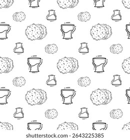 food pattern. fast food seamless pattern. doodle food and beverage seamless pattern. food background