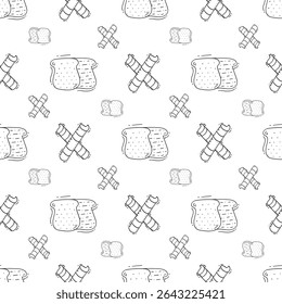 food pattern. fast food seamless pattern. doodle food and beverage seamless pattern. food background