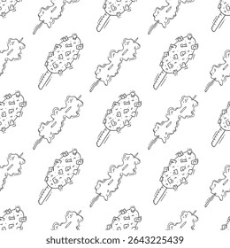 Nahrungsmuster. Fast Food nahtlose Muster. doodle Lebensmittel und Getränk nahtlose Muster. Lebensmittelhintergrund