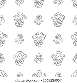 food pattern. fast food seamless pattern. doodle food and beverage seamless pattern