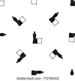 Food pattern repeat seamless in black color for any design. Vector geometric illustration