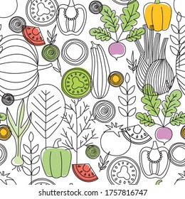 Food pattern seamless design. Decoration textile and paper series