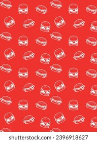 Food pattern, template with burger, fast food, for design backgrounds