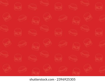 Food pattern, template with burger, fast food, for design backgrounds
