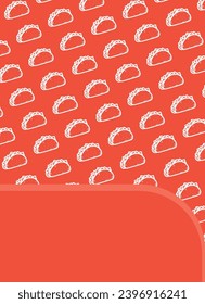 Food pattern, template with tacos, fast foods, for design backgrounds