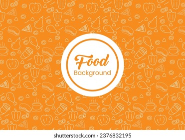 Food pattern Vector Design, hand drawing food background design and fast-food pattern design 