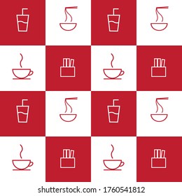 Diseño vectorial de patrones alimentarios. restaurante tapizado, etc.