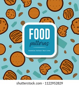 Food Patterns : Cookies Color Outline 