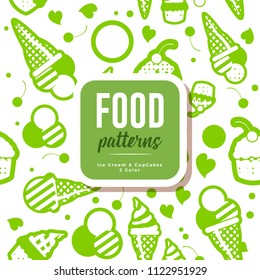 Food Patterns : Cupcakes & Ice Cream 2 Color