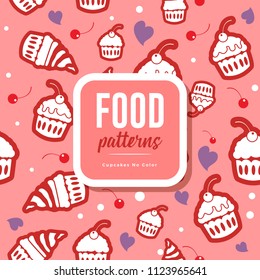Food Patterns :  Cupcakes No Color