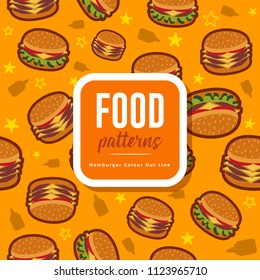 Food Patterns : Hamburger Color Outline