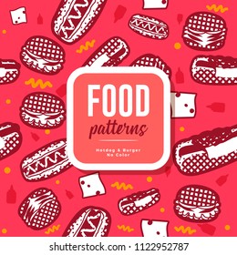 Food Patterns : Hamburger & Hotdog No Color