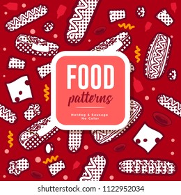 Food Patterns : Hotdog & Sausage No Color