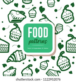 Food Patterns : Tart & Cupcakes 2 Color