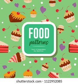 Food Patterns : Tart & Cupcakes No Outline