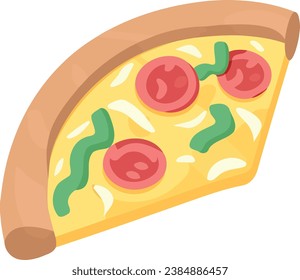 food pepperoni pizza slice minimalistic vector illustration