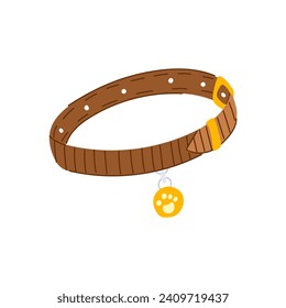 food pet collar cartoon. bowl happy, color funny, sign cute food pet collar sign. isolated symbol vector illustration