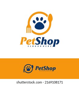 Food Pet Logo Design Template. Pet logo concept vector. Emblem, Creative Symbol, Icon