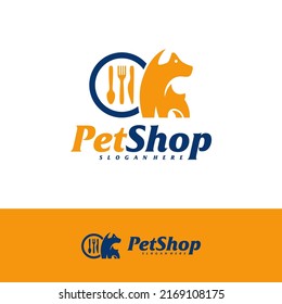 Food Pet Logo Design Template. Pet logo concept vector. Emblem, Creative Symbol, Icon