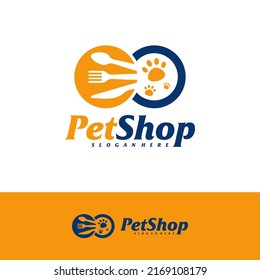 Food Pet Logo Design Template. Pet logo concept vector. Emblem, Creative Symbol, Icon