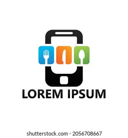 Food phone, mobile app logo template design