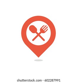 Food pin logo vector