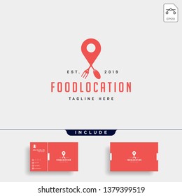 food pin navigation simple flat luxury logo design vector icon element