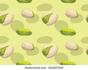 Food Pistachio Vector Seamless Background Wallpaper