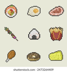 food pixel art bundle collection for your digital asset