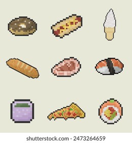 food pixel art bundle collection for your digital asset