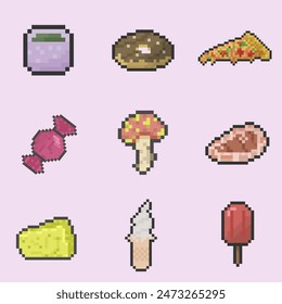 colección de Paquete de arte pixel de alimentos para su activo digital