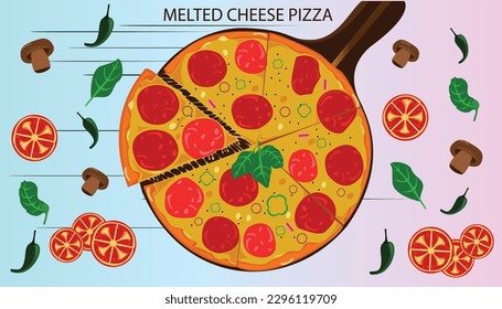 Food Pizza Illustration Vector Logo and Mascot Template