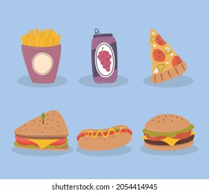 food pizza sandwich and burger