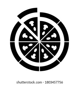 Food, pizza slice icon. Black version