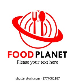 Food Planet Logo Design Template Illustration