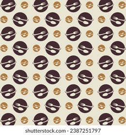 Food planet seamless pattern trendy creative vector illustration background