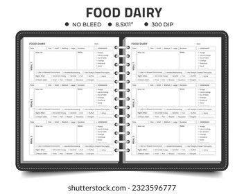 Food Planner Logbook, Notebook, Or Dairy kdp interior	